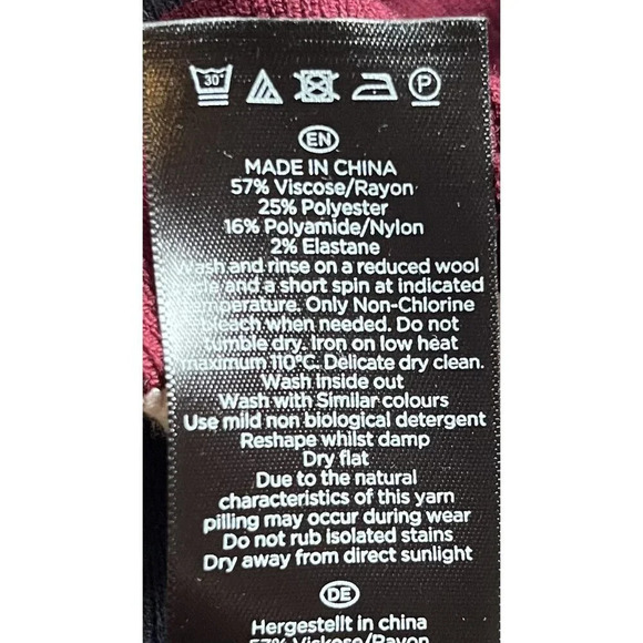 Hobbs London Grace Dress Stretch Knit Striped Blue Burgundy 10 - Picture 12 of 12